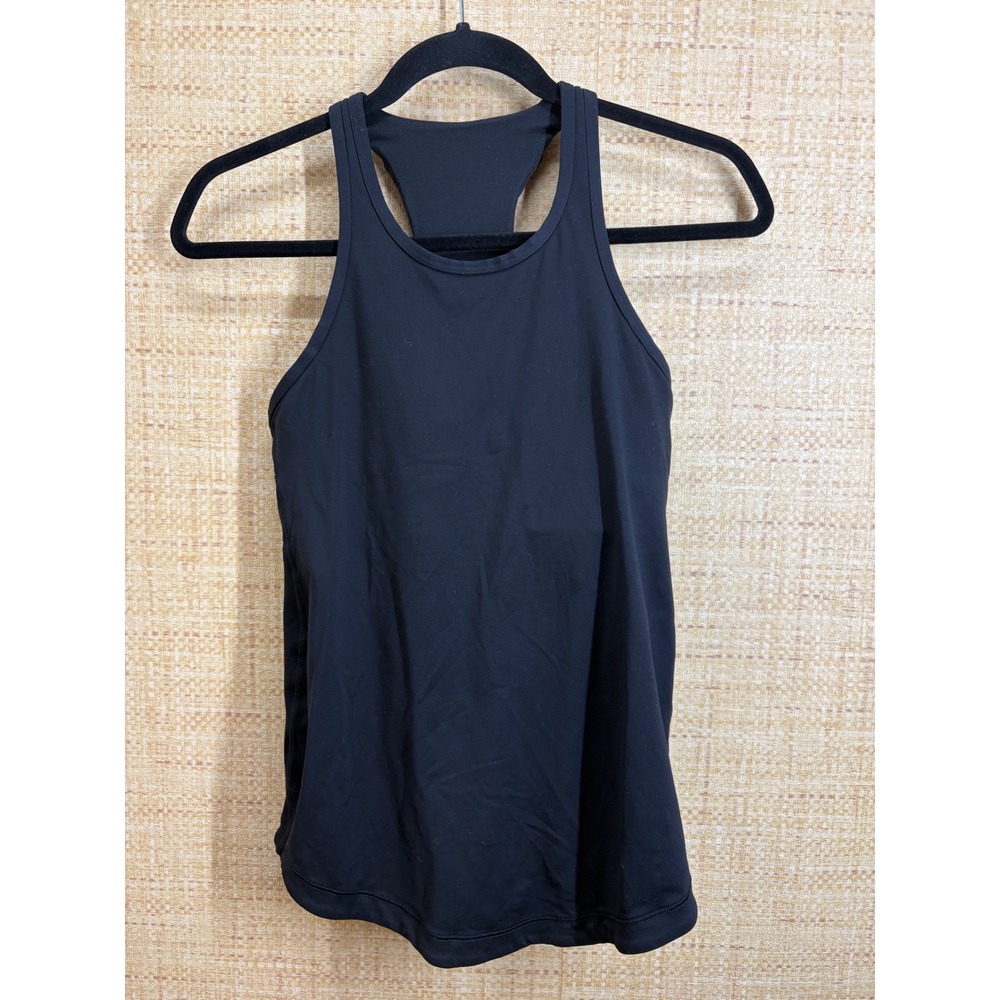 Lululemon Black Racerback Tank Top with Built-in Shelf Bra Size 6 W1AS2S